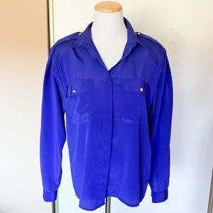Royal Blue button Blouse. Size 10